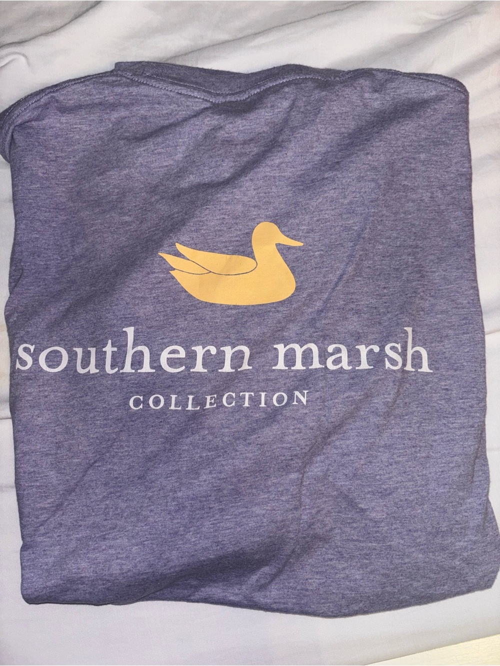 Southern Marsh Heather Purple Tee with Yellow Duck Graphic